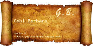 Gabl Barbara névjegykártya